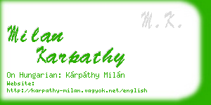 milan karpathy business card